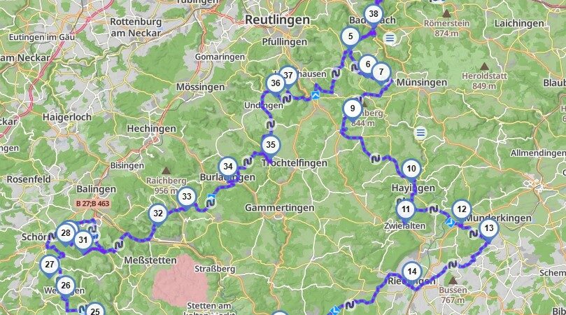 Schwäbische Alb mit dem Motorrad — 345 km, 2 Tage, 6 Albstiegen
